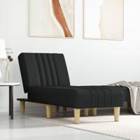 Chaise longue stof zwart - thumbnail