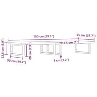 Badkamer wandschap staal en massief beukenhout - thumbnail