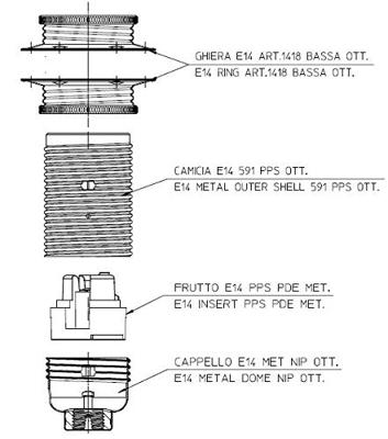 Lamphouder Arditi E14 Blik Ø 43 cm Lamphouder Arditi E14 Blik Ø 43 cm