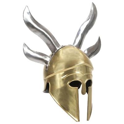VidaXL Soldatenhelm grieks replica larp staal messingkleurig VidaXL Soldatenhelm grieks replica larp staal messingkleurig