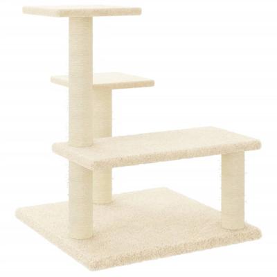 VidaXL Kattenmeubel met sisal krabpalen 61 cm crèmekleurig VidaXL Kattenmeubel met sisal krabpalen 61 cm crèmekleurig