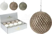 Kerstbal Foam Twist Ø10cm Naturel Assorti 1st - thumbnail