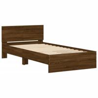 Bedframe met hoofdbord en LED bruineikenkleurig 100x200 cm - thumbnail