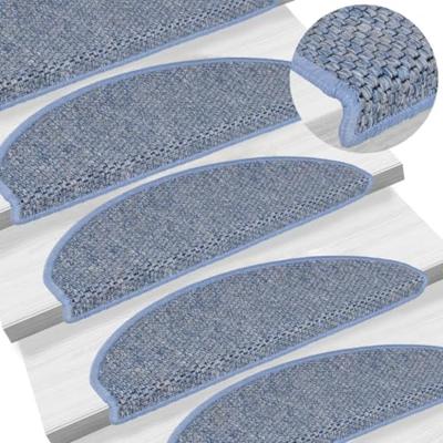 VidaXL Trapmatten zelfklevend 15 st sisal-look 56x17x3 cm blauw