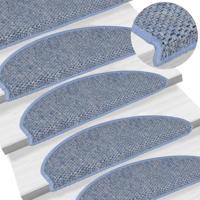 VidaXL Trapmatten zelfklevend 15 st sisal-look 56x17x3 cm blauw - thumbnail