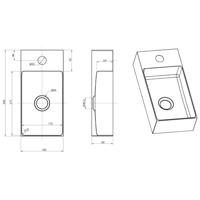Wastafel Roestvrije Staal incl. Afvoer Sapho Aurum 36,5x18 cm Koper Goud - thumbnail
