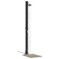 VidaXL Buitenzonne-douche zwart 217 cm pvc en aluminium - thumbnail