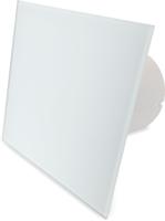 Whisper Pro-design Badkamerventilator - Ø125mm - Aan/uit - Vlak Glas - Mat Wit - Zwarte Ventilator - thumbnail