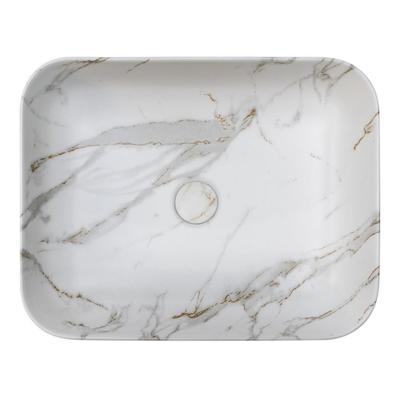 Riho Marmic Rectangle Waskom 50x39x13cm Keramiek Rechthoek marmer mat wit W031006M00 Riho Marmic Rectangle Waskom 50x39x13cm Keramiek Rechthoek marmer mat wit W031006M00