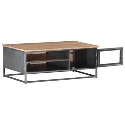 Salontafel 90x50x35 cm massief acaciahout grijs