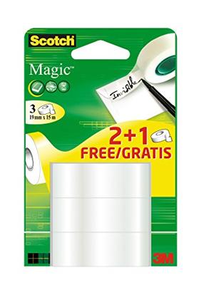 Scotch Magic plakband Ft 19 mm x 15 m 2 + 1 gratis Scotch Magic plakband Ft 19 mm x 15 m 2 + 1 gratis