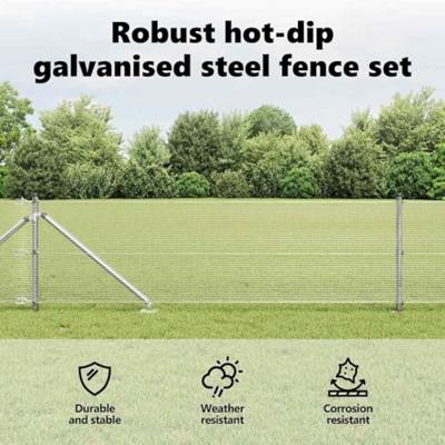 VidaXL Afrasteringspaal zilver 10 x 0,5 m (12 x 12 mm mesh) staal