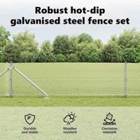 VidaXL Afrasteringspaal zilver 10 x 0,5 m (12 x 12 mm mesh) staal - thumbnail