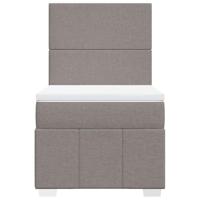 Boxspring met matras stof taupe 90x200 cm - thumbnail