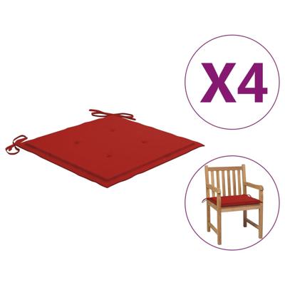 VidaXL Tuinstoelkussens 4 st 50x50x4 cm oxford stof rood