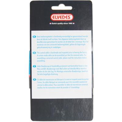 Elvedes remkabelkit t-nippel 540mm/900mm rvs zwart