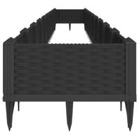 Plantenbak met pinnen 362,5x42,5x28,5 cm polypropeen zwart - thumbnail
