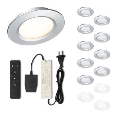 Set LED-inbouwspot met afstandsbediening Modena zilver 3W dimbaar 1-12 stuks
