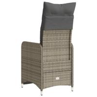 Tuinstoelen 2 st verstelbaar met kussens poly rattan grijs - thumbnail