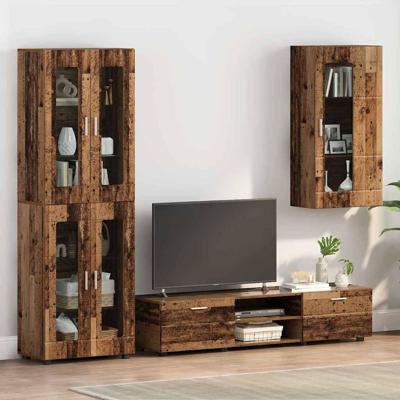 Wandkast met plank Oud hout 55 x 29 x 100 cm Bewerkt hout