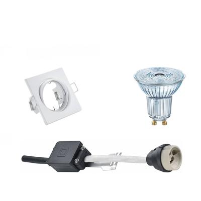 LED Spot Set - OSRAM Parathom PAR16 930 36D - GU10 Fitting - Dimbaar - Inbouw Vierkant - Mat Wit - 3.7W - Warm Wit 3000K