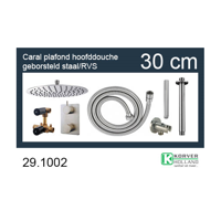 Inbouwthermostaatset Wiesbaden Caral Rond 30cm Plafonduitloop Geborsteld RVS PVD Coating - thumbnail