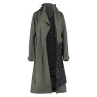 Trench Coat Long Regenjas Urban Outdoor Dames Army Green - thumbnail