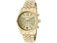 Michael Kors dames chronograaf Lexington goudkleurig horloge MK5556 - thumbnail