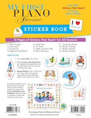 Hal Leonard My First Piano Adventure Sticker Book for the young beginner