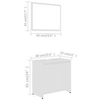 Badkamermeubelset bewerkt hout wit - thumbnail