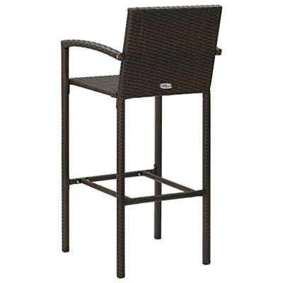 Barkrukken 4 st poly rattan bruin - thumbnail