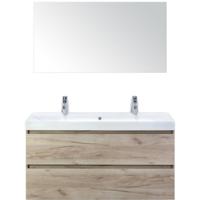 Maxx XL Badmeubelset 120 cm - Craft Oak - Wastafel Just Enkel 2 Kraangaten met Spiegel - thumbnail