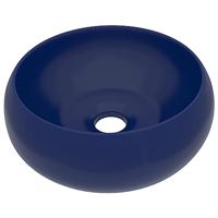 VidaXL Wastafel rond 40x15 cm keramiek mat donkerblauw - thumbnail