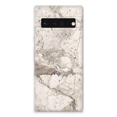 Google Pixel 6 Pro | TPU | Siliconen hoesje | Marmer Beige