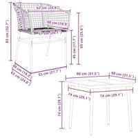 5-delige Tuinset poly rattan glas zwart - thumbnail