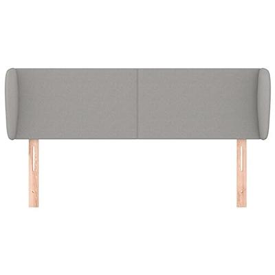 Hoofdbord met randen 147x23x78/88 cm stof lichtgrijs