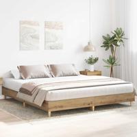 Bedframe zonder matras spaanplaat artisanaal eikenkleurig - thumbnail