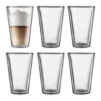Bodum Dubbelwandige latte macchiato glazen Canteen - gepatenteerd ventiel - 400 ml - 6 stuks - thumbnail