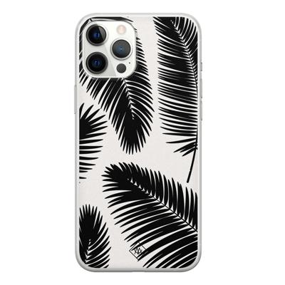 iPhone 12 Pro Max siliconen telefoonhoesje - Palm leaves silhouette iPhone 12 Pro Max siliconen telefoonhoesje - Palm leaves silhouette