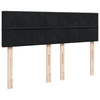 Boxspring met matras fluweel zwart 140x190 cm - thumbnail