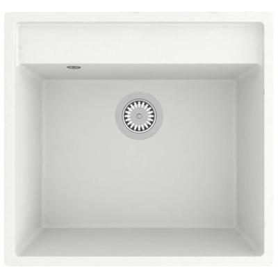 Gootsteen met overloopgat graniet wit