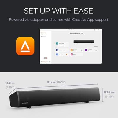 Creative Sound Blaster GS5 Soundbar Zwart Bluetooth, USB, RGB-verlichting