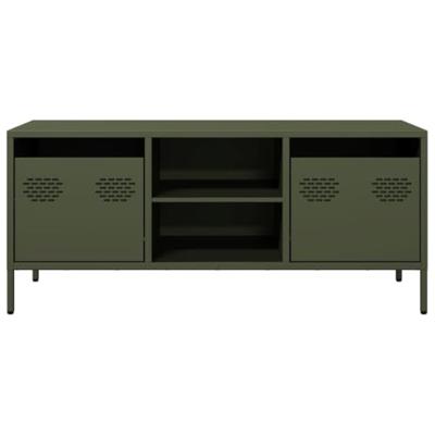 Tv-meubel 101,5x39x43,5 cm koudgewalst staal olijfgroen