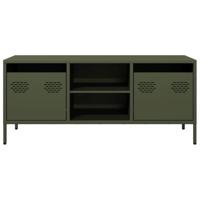 Tv-meubel 101,5x39x43,5 cm koudgewalst staal olijfgroen - thumbnail
