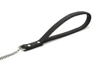 Hondenriem met ketting 120cm x 12mm zwart - thumbnail