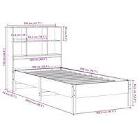 Bed met boekenkast zonder matras grenenhout wasbruin 100x200 cm - thumbnail