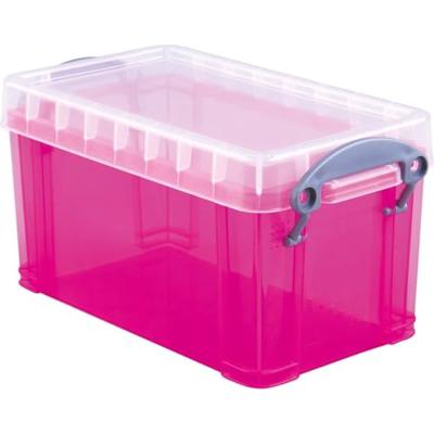 Really Useful Box opbergdoos 2,1 liter, transparant roze Really Useful Box opbergdoos 2,1 liter, transparant roze