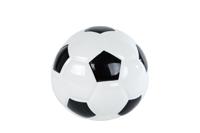 Spaarpot voetbal zwart/wit aardewerk 12x12x10 cm - thumbnail