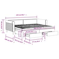 Slaapbank onderschuifbed lades 100x200 cm fluweel donkergrijs - thumbnail