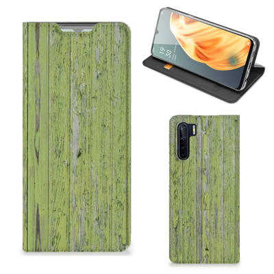 OPPO Reno3 | A91 Book | Wallet Case | Green Wood